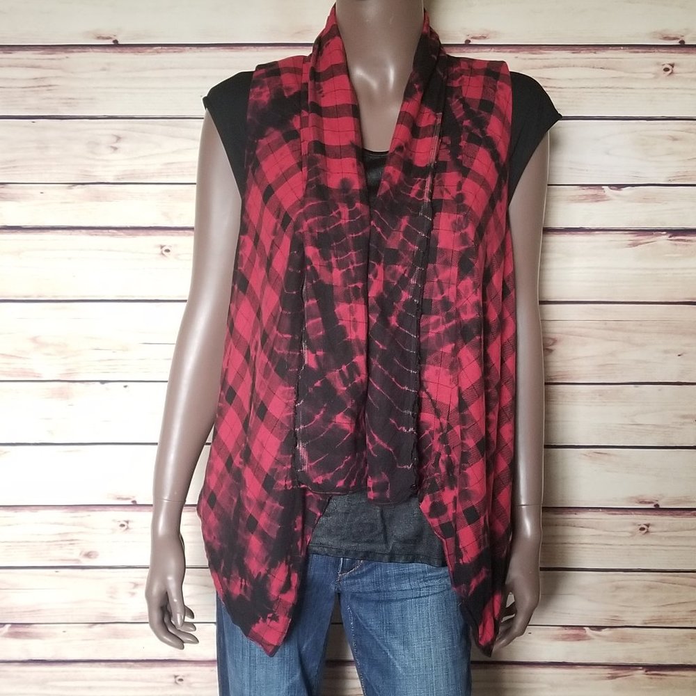 ANTHROPOLOGIE ELEVENSES Roxanne Red Plaid Vest - Picture 2 of 5